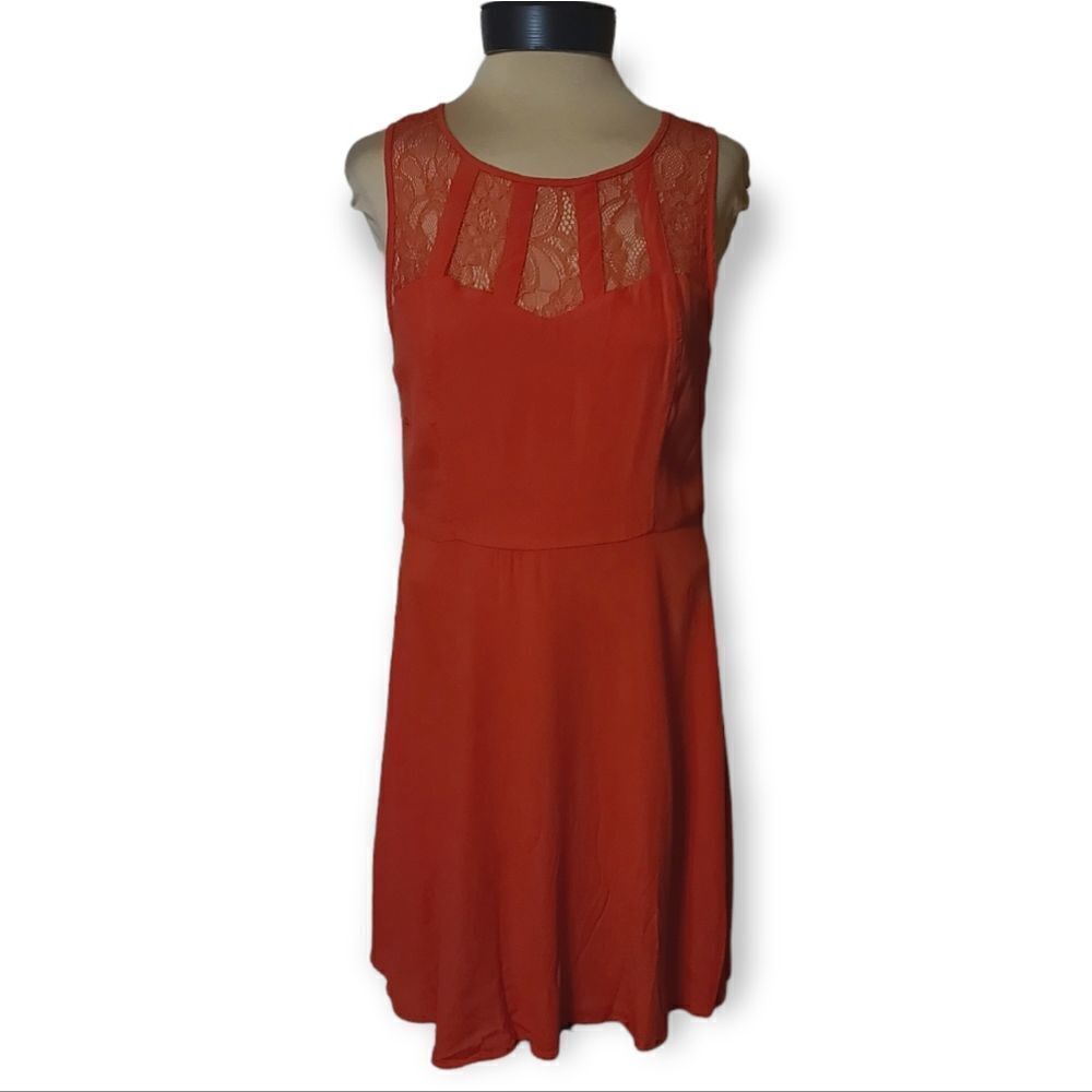 Forever 21 Coral Lace Casual Dress Large